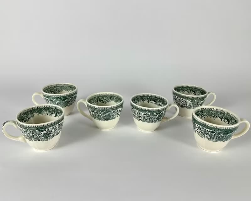 Villeroy & Boch 咖啡餐具套裝綠色布爾根蘭帶郵票 1970 年代/
