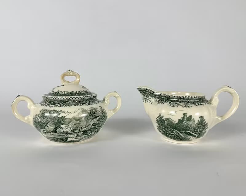 Villeroy & Boch 咖啡餐具套裝綠色布爾根蘭帶郵票 1970 年代/