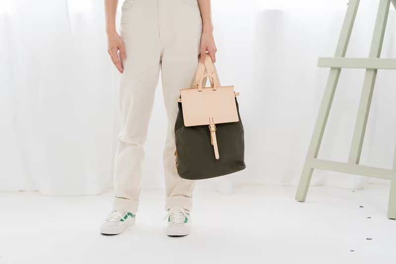 【帆布遇上皮革】手工英倫復古拼接休閒雙肩背包真皮帆布包