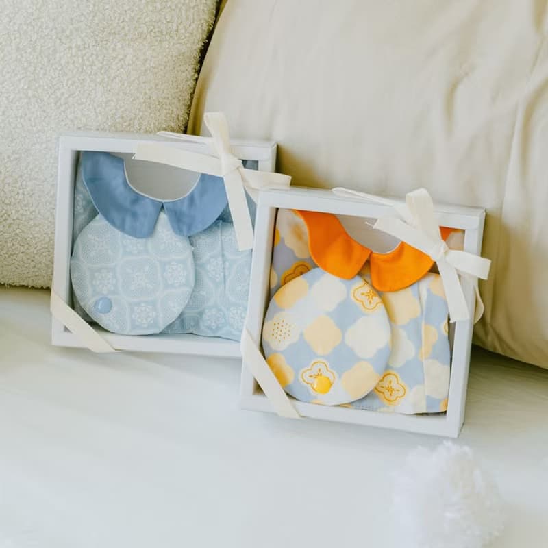【印花樂寶寶彌月禮盒】精選3件組/玻璃海棠2號/俏皮黃藍