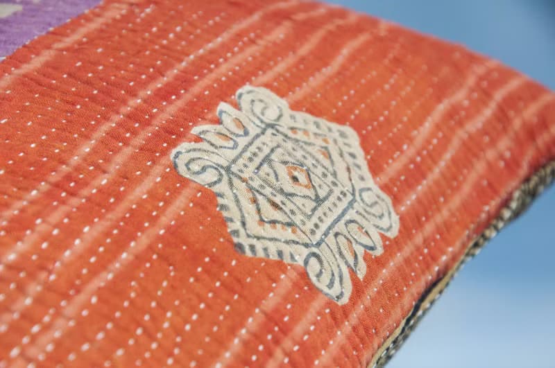 手縫紗麗布側背包/刺繡側背包/刺繡肩背包/手縫紗麗線側背包-花朵