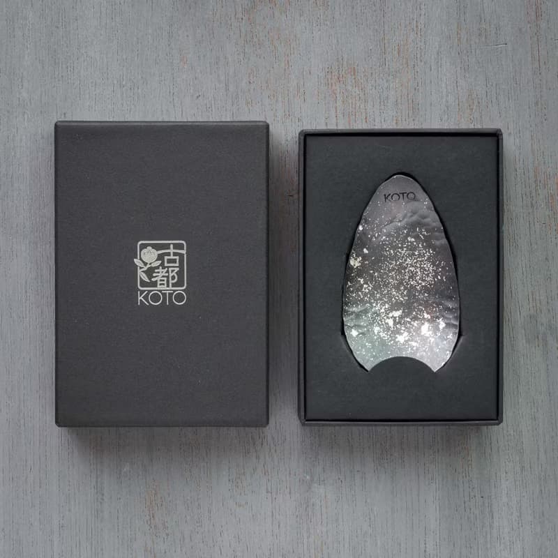 黒染めの純銅製・銀箔ちらしの茶さじ- Tea Scoop - KOTO TEA