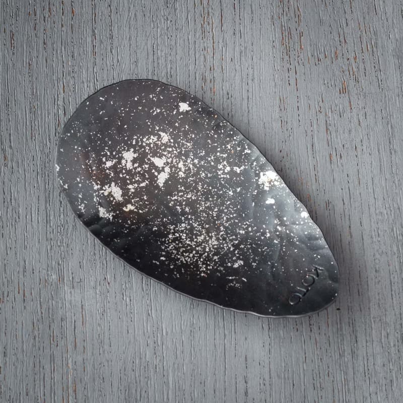 黒染めの純銅製・銀箔ちらしの茶さじ- Tea Scoop - KOTO TEA