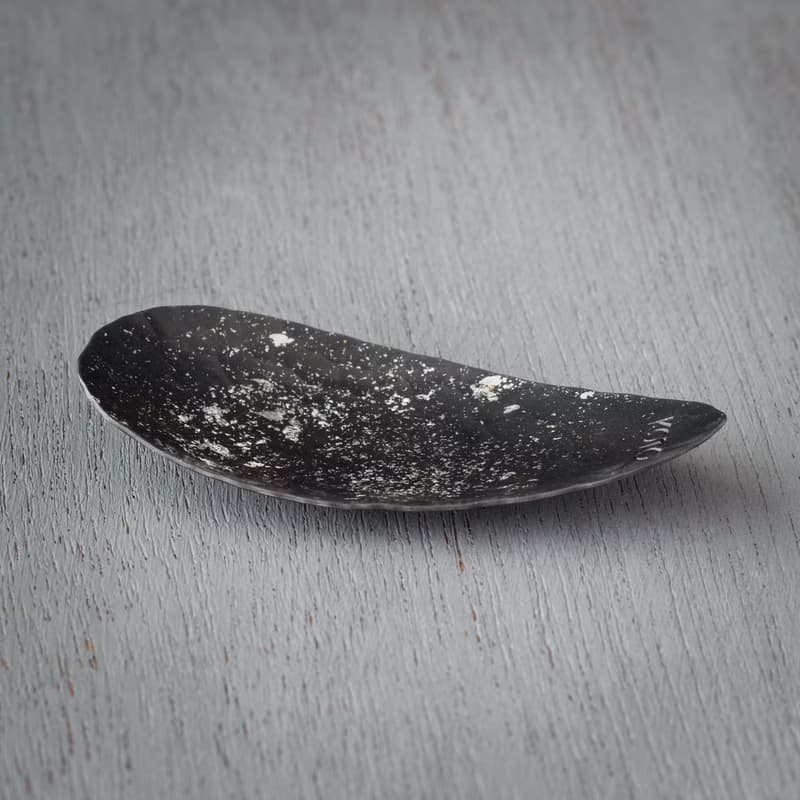 黒染めの純銅製・銀箔ちらしの茶さじ- Tea Scoop - KOTO TEA