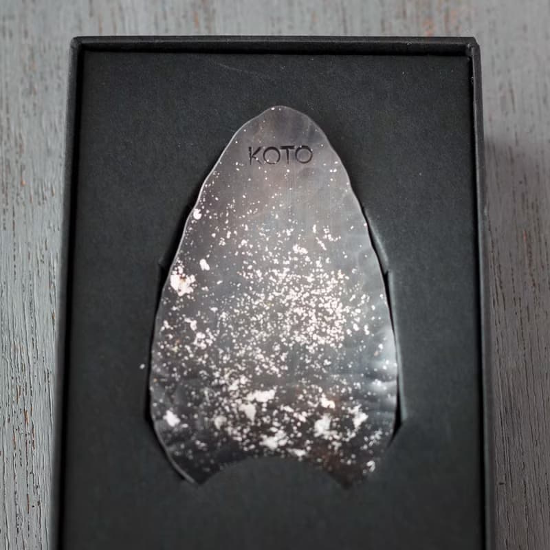 黒染めの純銅製・銀箔ちらしの茶さじ- Tea Scoop - KOTO TEA