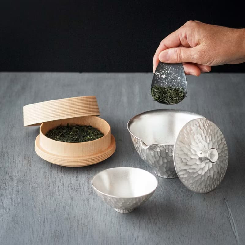 黒染めの純銅製・銀箔ちらしの茶さじ- Tea Scoop - KOTO TEA