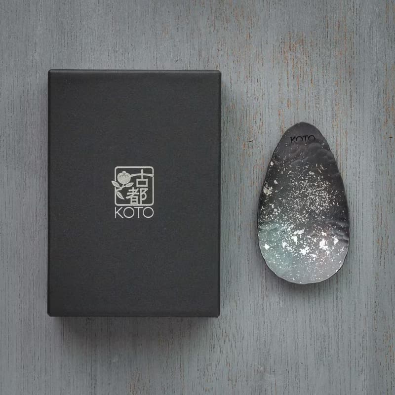 黒染めの純銅製・銀箔ちらしの茶さじ- Tea Scoop - KOTO TEA