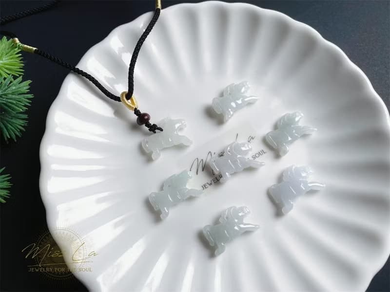 天然緬甸玉 翡翠 種水好 手工雕 馬 事業有成 項鍊 禮物 馬