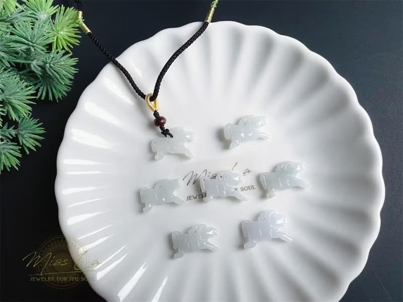 天然緬甸玉 翡翠 種水好 手工雕 馬 事業有成 項鍊 禮物 馬