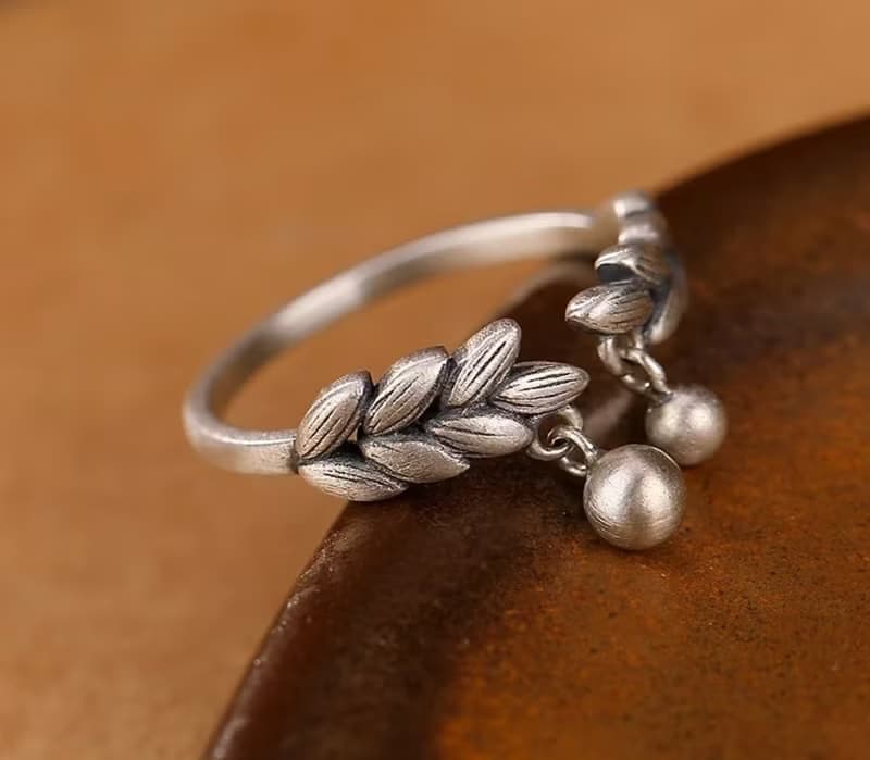 Handmade Ears of Wheat Rings for Women Harvest Gifts Jewelry Enamel China Chic