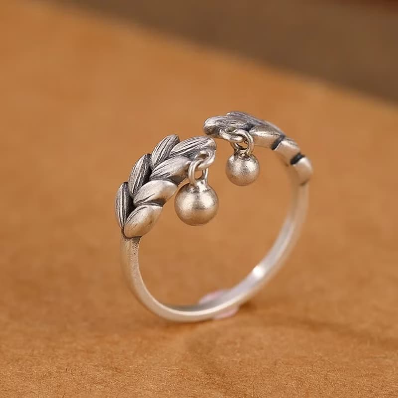 Handmade Ears of Wheat Rings for Women Harvest Gifts Jewelry Enamel China Chic