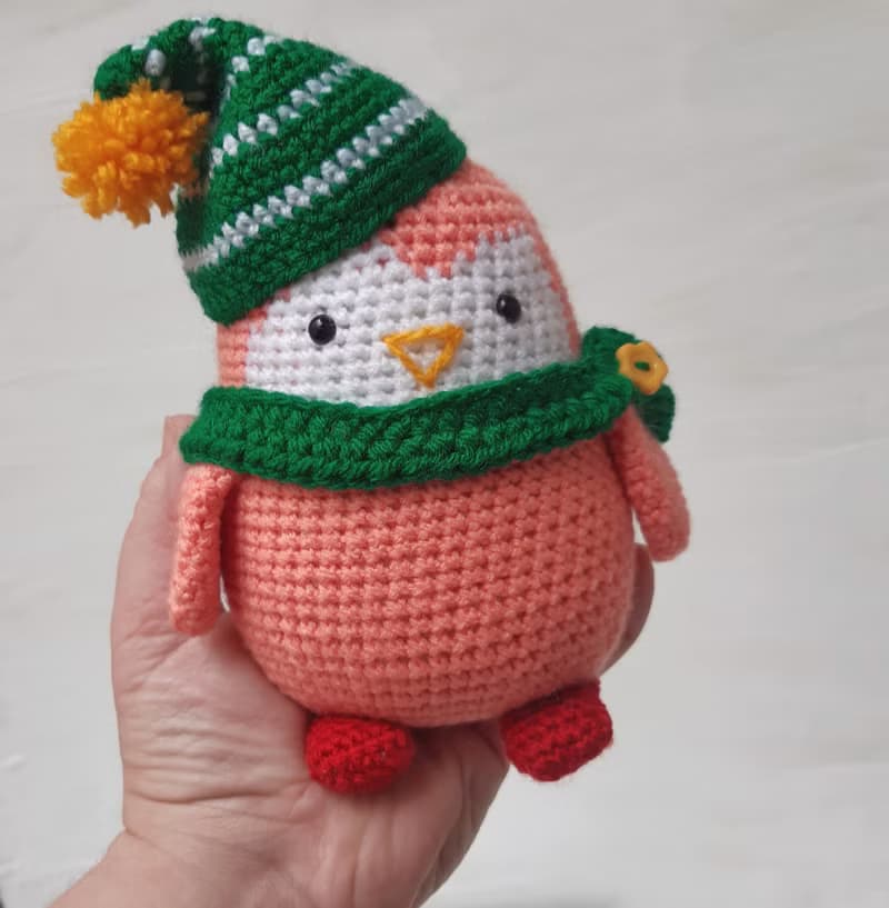 Hand Crochet Funny Christmas Penguin Stuffed Toys Animals Knit Gift Amigurumi