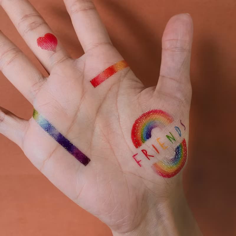 LGBT 彩虹寶石-2入紋身貼紙 原創手繪設計 | 手帳貼紙