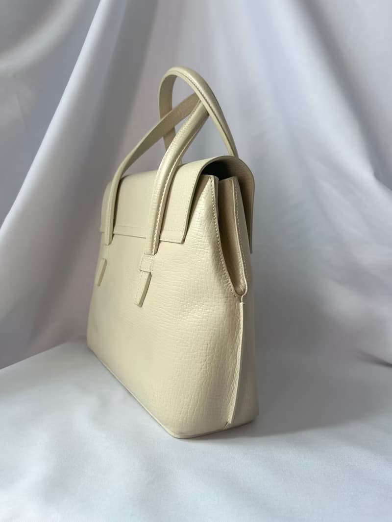 Loewe罕有絕版米白色皮革肩背帶手提手環斜背包 日本中古vintage