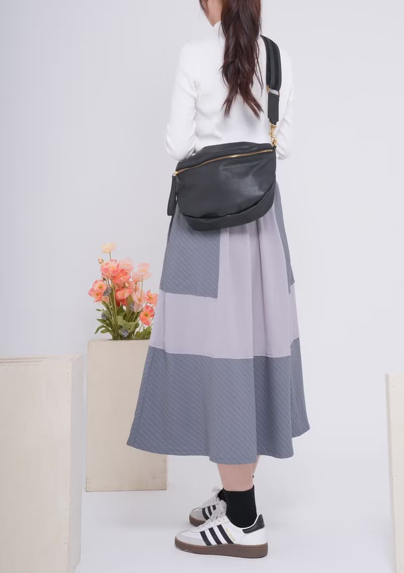 supportingrole 寬帶設計  真皮肩背隨身包側背包 黑