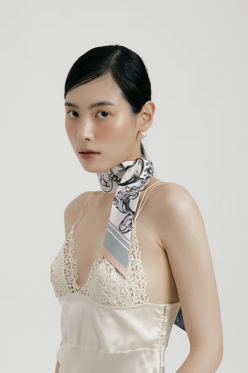 Ven&Qu - 巴洛克-蓝绿色长款丝巾