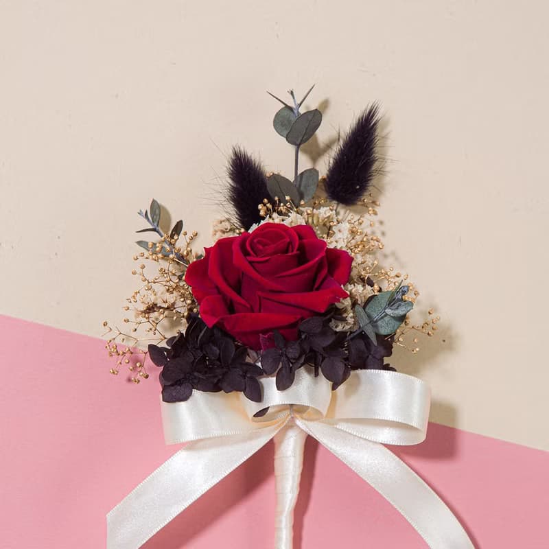 婚禮胸花 永生玫瑰胸花 伴娘胸花 乾燥胸花 長輩胸花 伴郎胸花