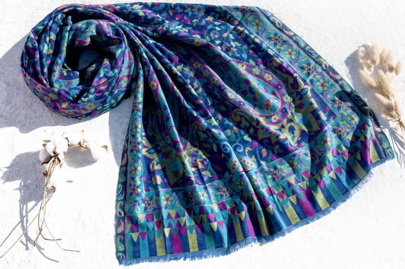 喀什米爾Pashmina 克什米爾 羊絨圍巾 編織圍巾 手工編織Cashmere