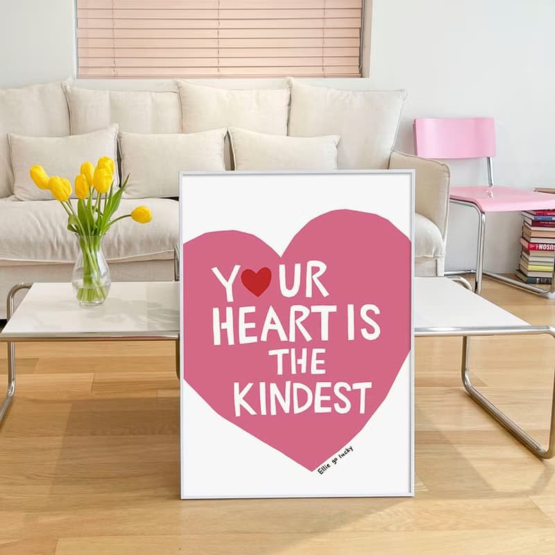 Art print/ Pink Heart / Illustration poster A3,A2