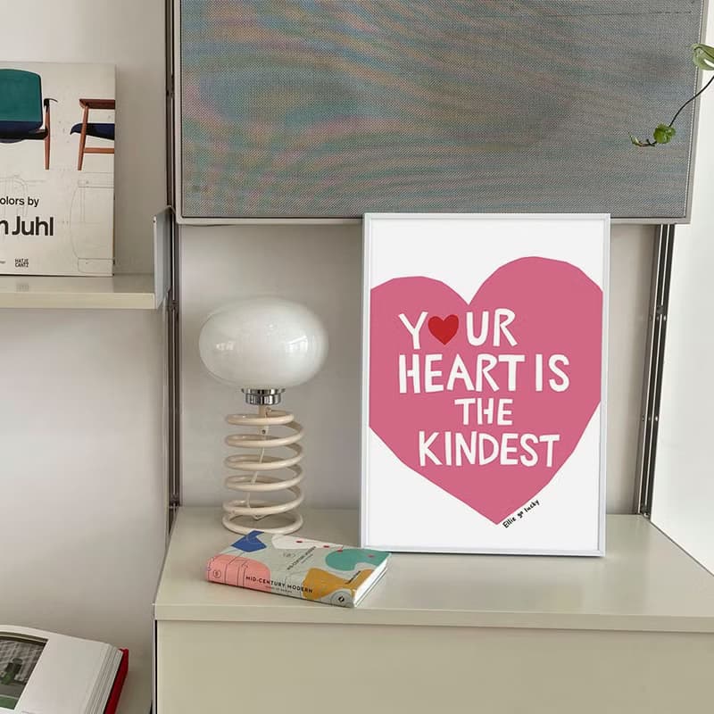 Art print/ Pink Heart / Illustration poster A3,A2