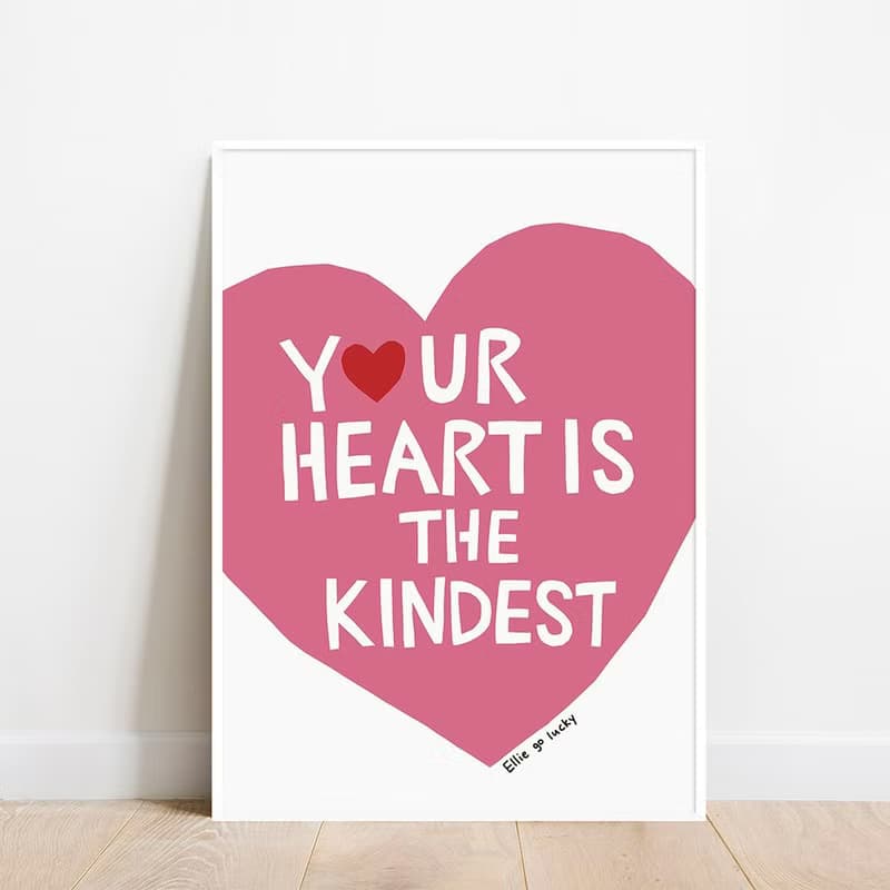 Art print/ Pink Heart / Illustration poster A3,A2
