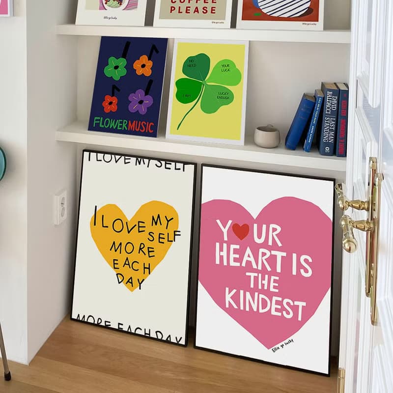 Art print/ Pink Heart / Illustration poster A3,A2