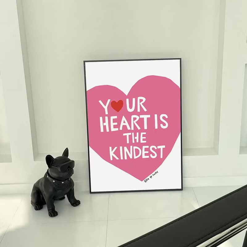 Art print/ Pink Heart / Illustration poster A3,A2