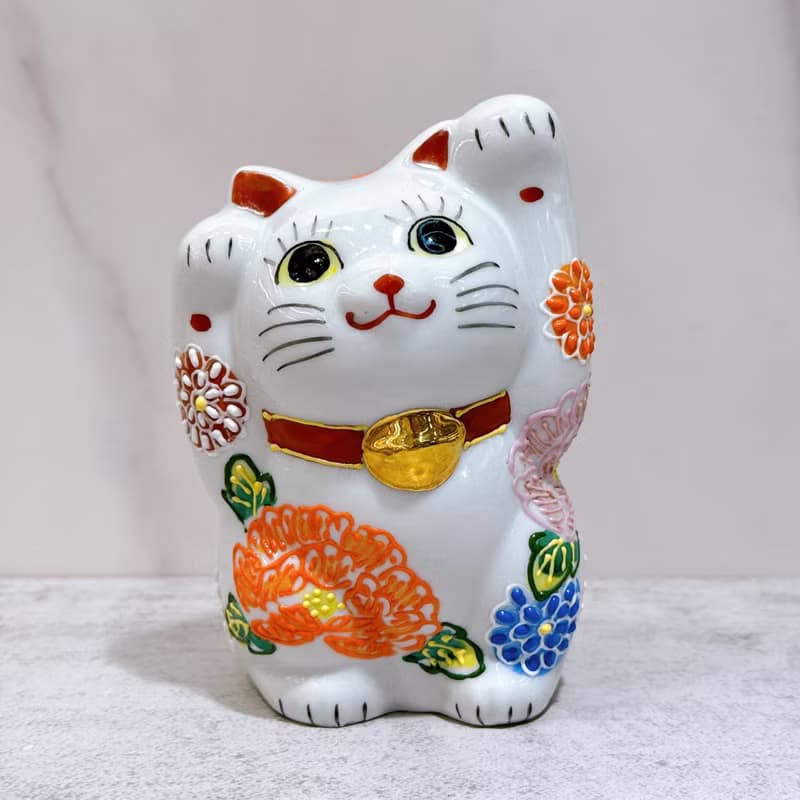 【水福綻華】日本九谷燒招財貓 | 花水