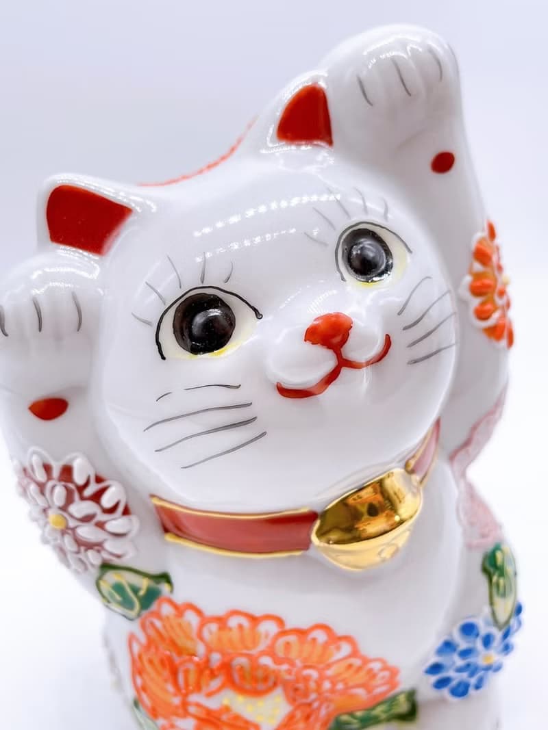 【水福綻華】日本九谷燒招財貓 | 花水