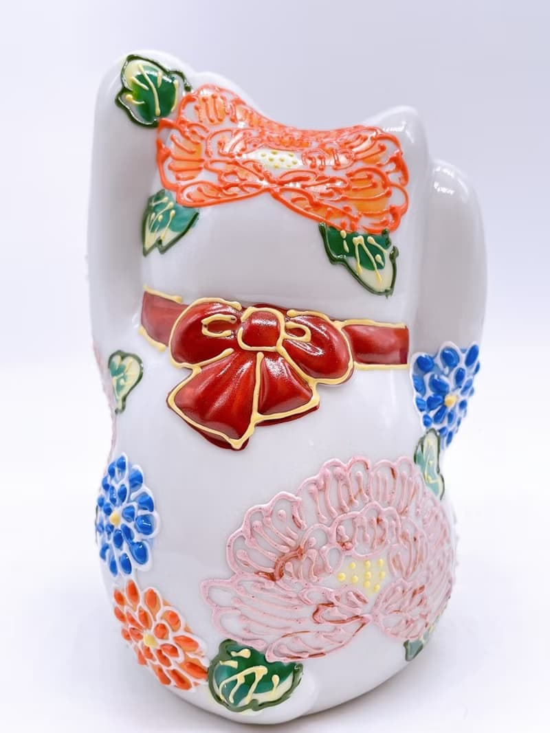 【水福綻華】日本九谷燒招財貓 | 花水