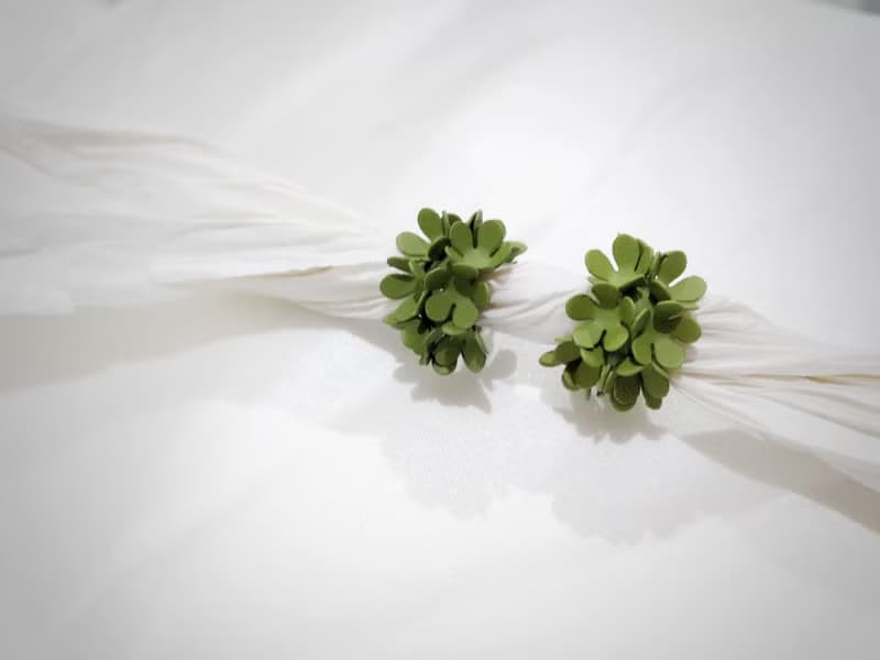 綠之花漾  耳環 耳飾 飾品 銀 S925 日系 氣質 花環 春天 少女