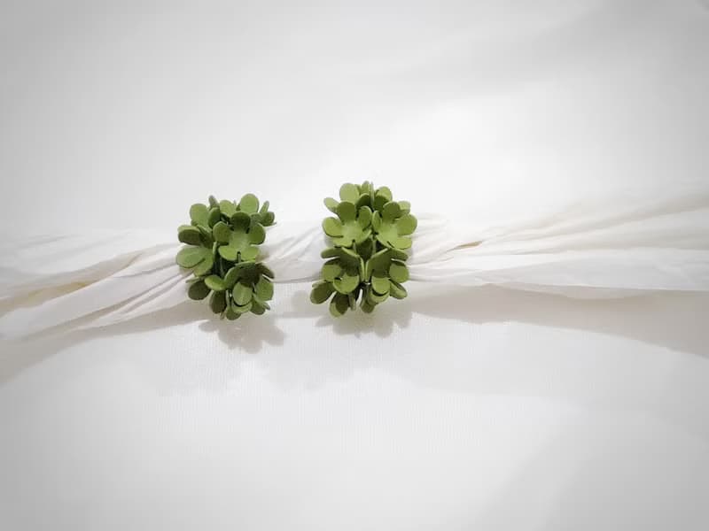 綠之花漾  耳環 耳飾 飾品 銀 S925 日系 氣質 花環 春天 少女