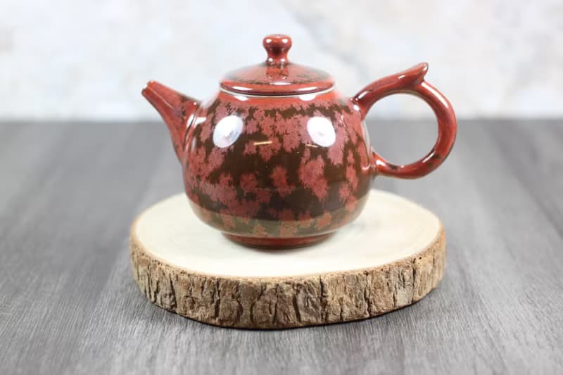 【母親節禮物】赤陽 結晶釉 手拉坏茶壺 鶯歌名家葉敏祥作品