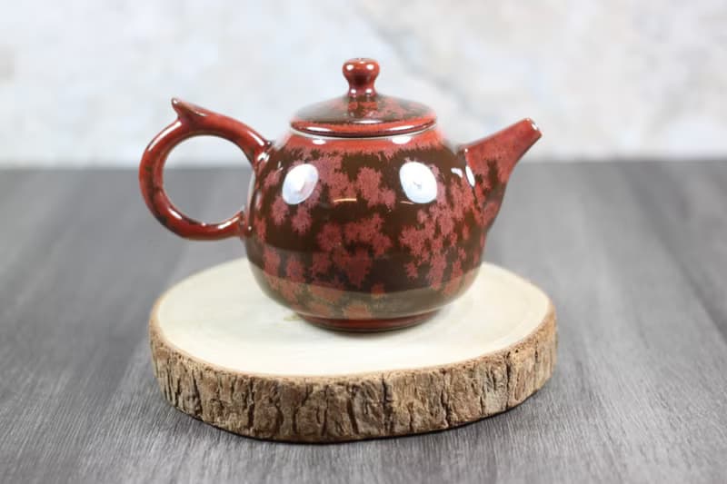 【母親節禮物】赤陽 結晶釉 手拉坏茶壺 鶯歌名家葉敏祥作品