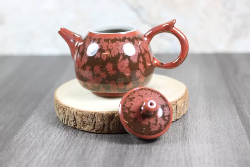 【母親節禮物】赤陽 結晶釉 手拉坏茶壺 鶯歌名家葉敏祥作品