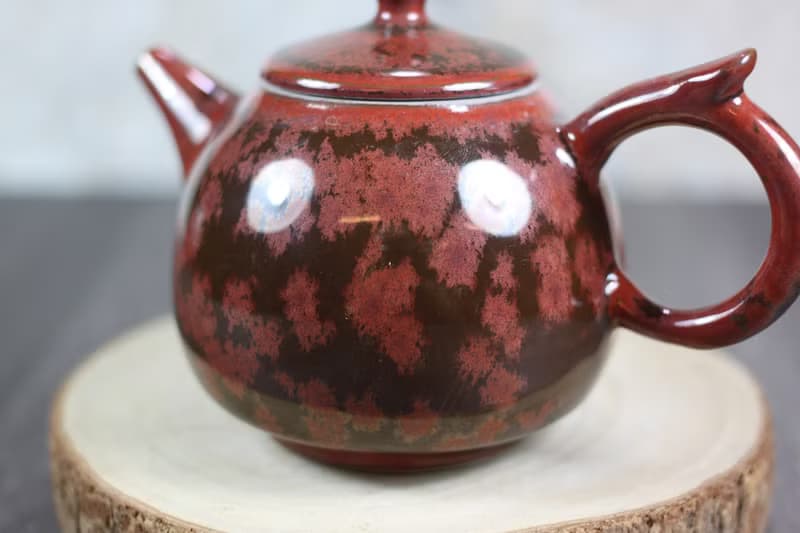 【母親節禮物】赤陽 結晶釉 手拉坏茶壺 鶯歌名家葉敏祥作品