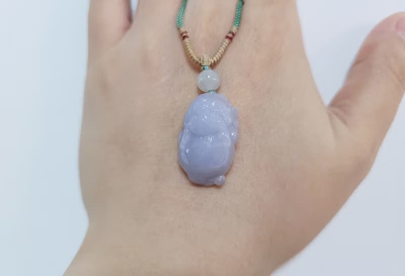 【親翠】天然翡翠 冰濃藍紫 | 胖霸氣招財三腳金蟾 | 調整式繩鍊