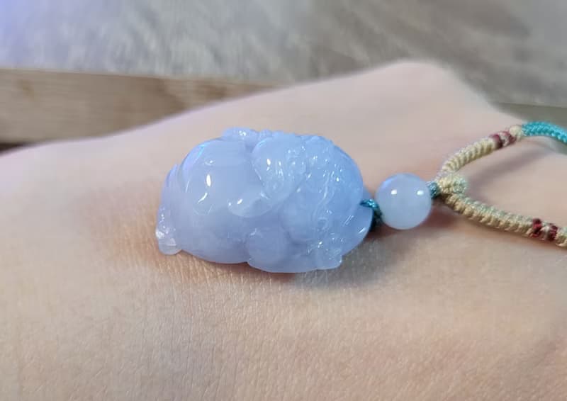 【親翠】天然翡翠 冰濃藍紫 | 胖霸氣招財三腳金蟾 | 調整式繩鍊