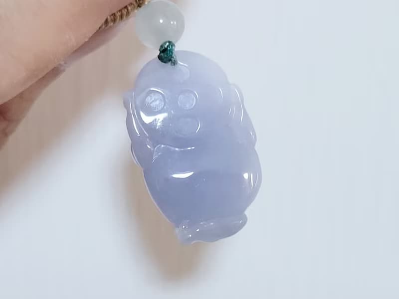 【親翠】天然翡翠 冰濃藍紫 | 胖霸氣招財三腳金蟾 | 調整式繩鍊