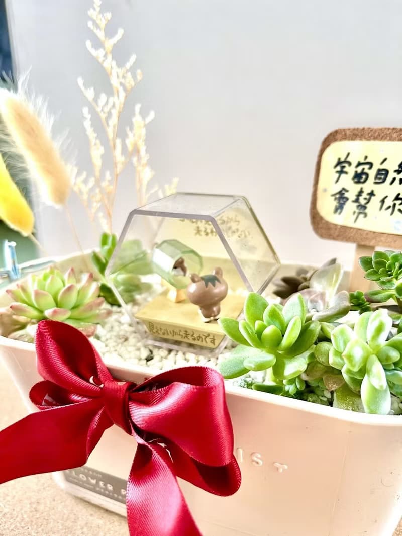 多肉組盆 多肉植物 日式枯山水 松鼠 鼠家長送禮 小鼠 植物盆栽