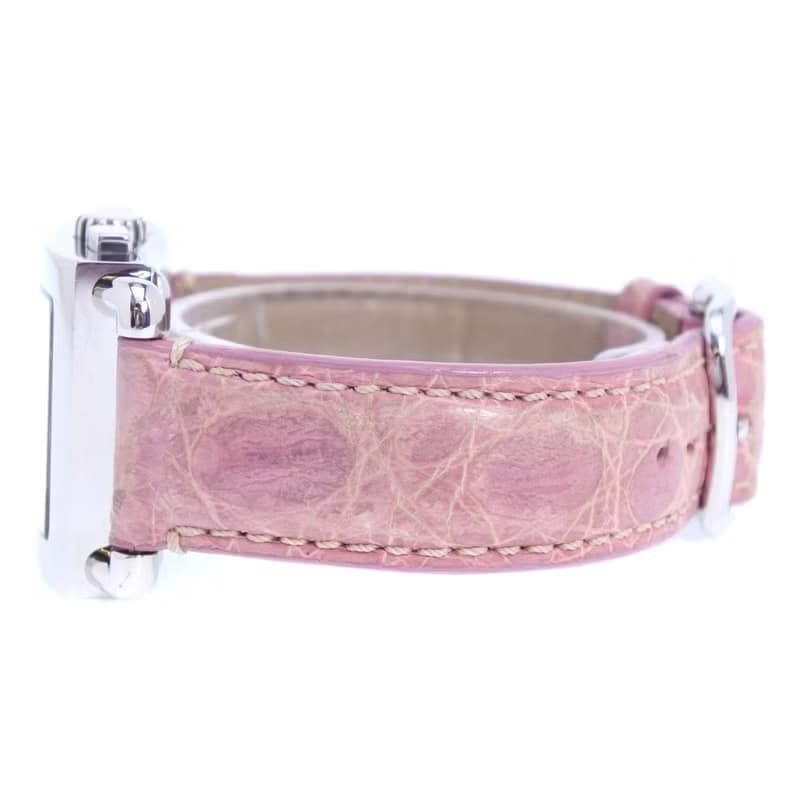 【日本直送】コーチ COACH クロノグラフ 腕時計 0253 SS × レザー シルバー クオーツ クロノグラフ ピンク文字盤 レディース【中古】