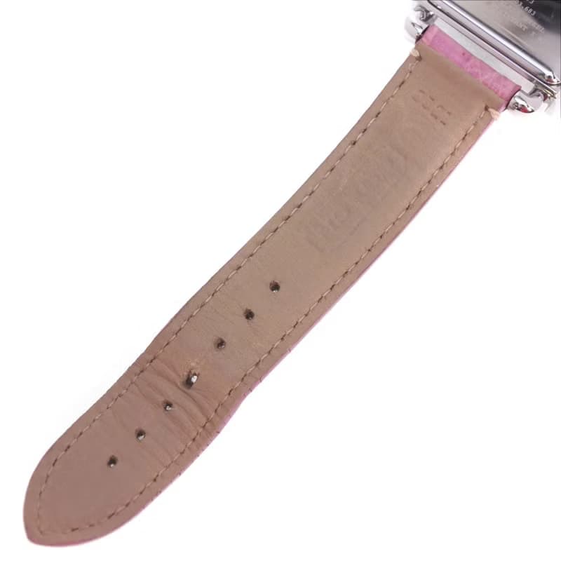 【日本直送】コーチ COACH クロノグラフ 腕時計 0253 SS × レザー シルバー クオーツ クロノグラフ ピンク文字盤 レディース【中古】