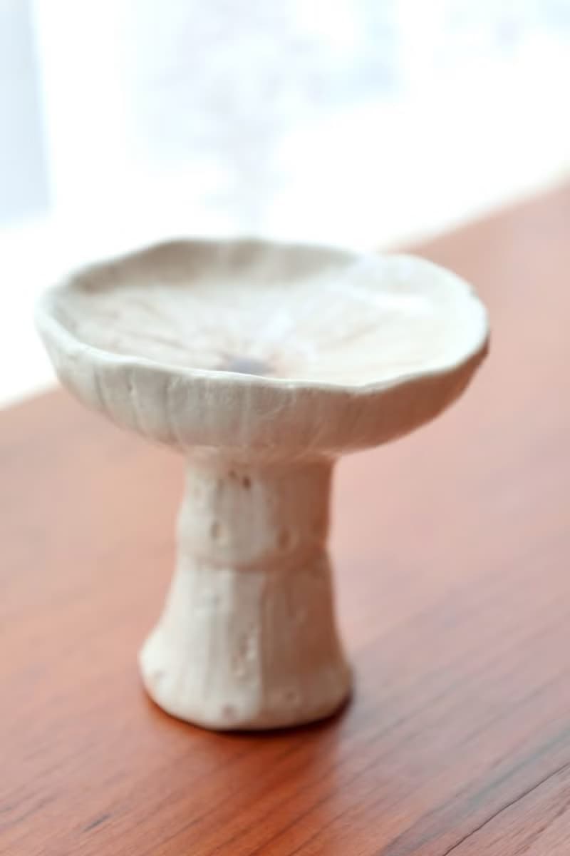 【喬遷禮物】白精靈蘑菇香座醬料盤擺飾盤侘寂風雕塑擺件收藝術