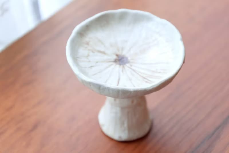 【喬遷禮物】白精靈蘑菇香座醬料盤擺飾盤侘寂風雕塑擺件收藝術