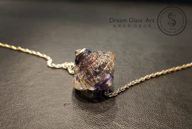 骨灰/毛髮琉璃珠-UFO-宇宙之航-單顆價格(含項鍊)*訂製骨灰珠項鍊