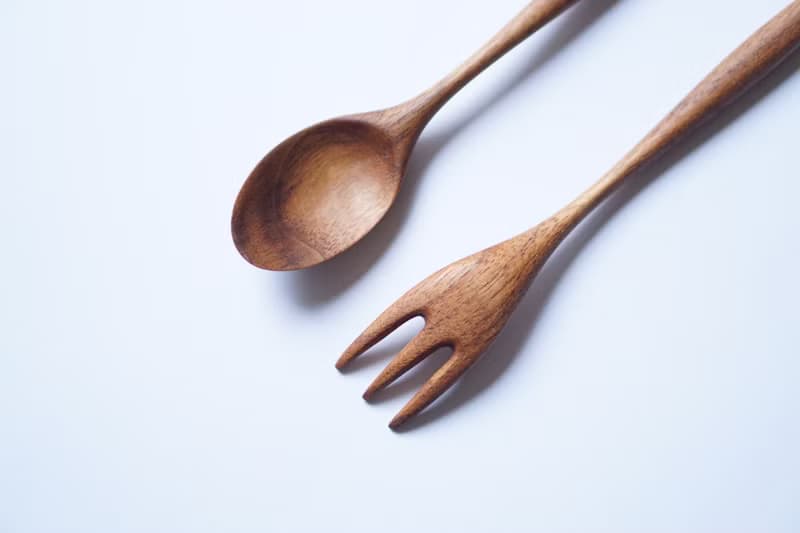 木のスプーン小&フォーク小セット, ウォルナット