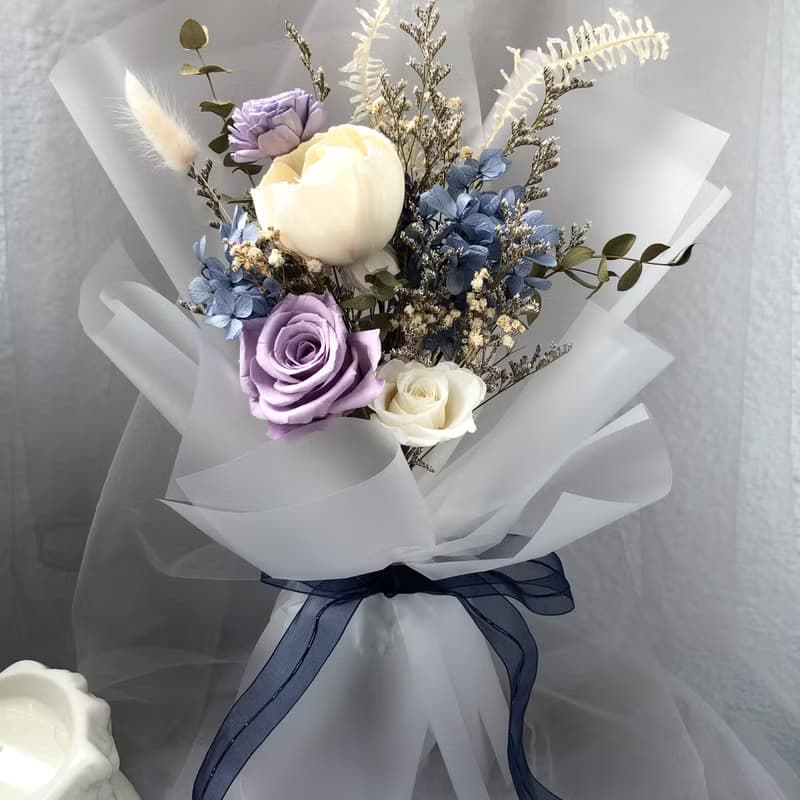 木槿紫 永生 乾燥 花束 情人節禮物 情人節花束 生日花束 教師禮