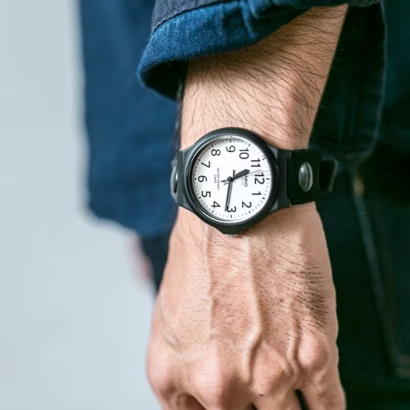 ベロアとヌメ革の2TONE腕時計 / アナログ針 / レトロブラック / ペアウオッチ