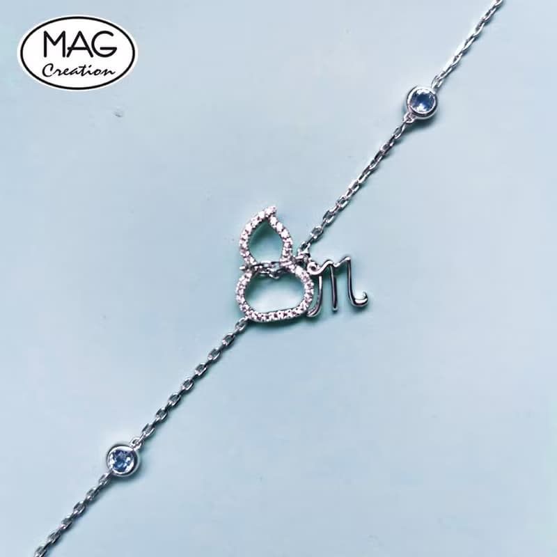 Blessing HULU | 18K 白金 天然海藍寶 天然鑽石 手鍊