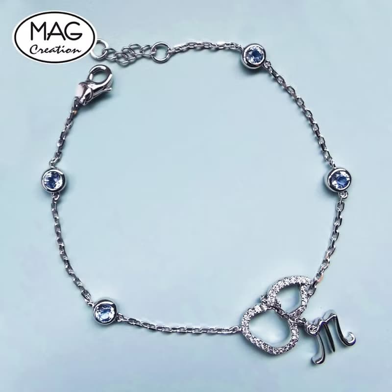 Blessing HULU | 18K 白金 天然海藍寶 天然鑽石 手鍊